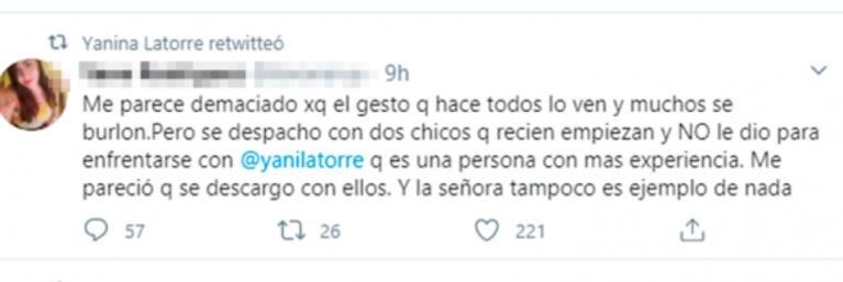 Fuerte mensaje de Yanina Latorre tras el careo de Nacha Guevara con Lola: "Solo Dios castiga"