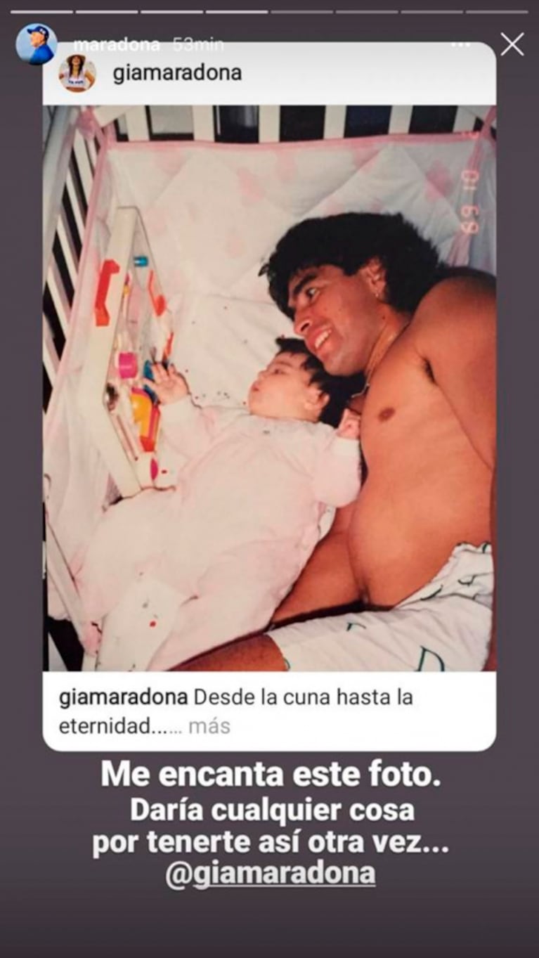 Fuerte posteo de Gianinna Maradona por el cumple de Diego y la emocionante respuesta del Diez: "Mi gran ejemplo de todo lo que sí y lo que no"