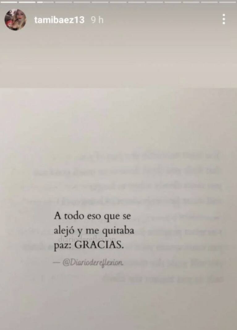 Fuerte posteo de Tamara Báez en medio de los rumores de separación de L-Gante: "Todo eso que me quitaba paz"