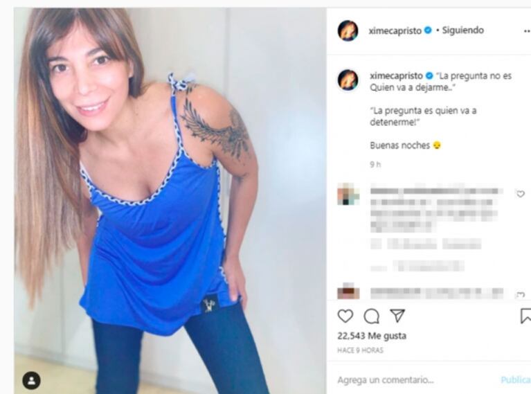 Fuerte posteo de Ximena Capristo en medio del escándalo por los chats de Gustavo Conti: "La pregunta no es quién va a dejarme"