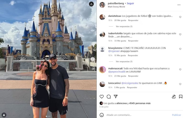 Fuerte reacción contra la pareja de Nico González por su supuesto romance con Sabrina Rojas. Crédito: Instagram/@palosilberberg