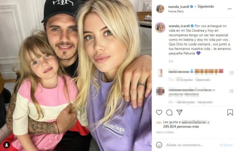 Fuerte relato de Wanda Nara al recordar el nacimiento de su hija Isabella: "Por vos arriesgué mi vida en mi quinta cesárea"