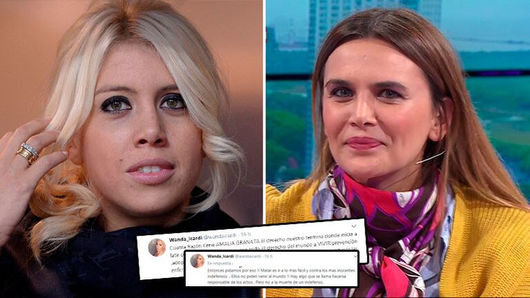 Fuerte respaldo de Wanda Nara a Amalia Granata