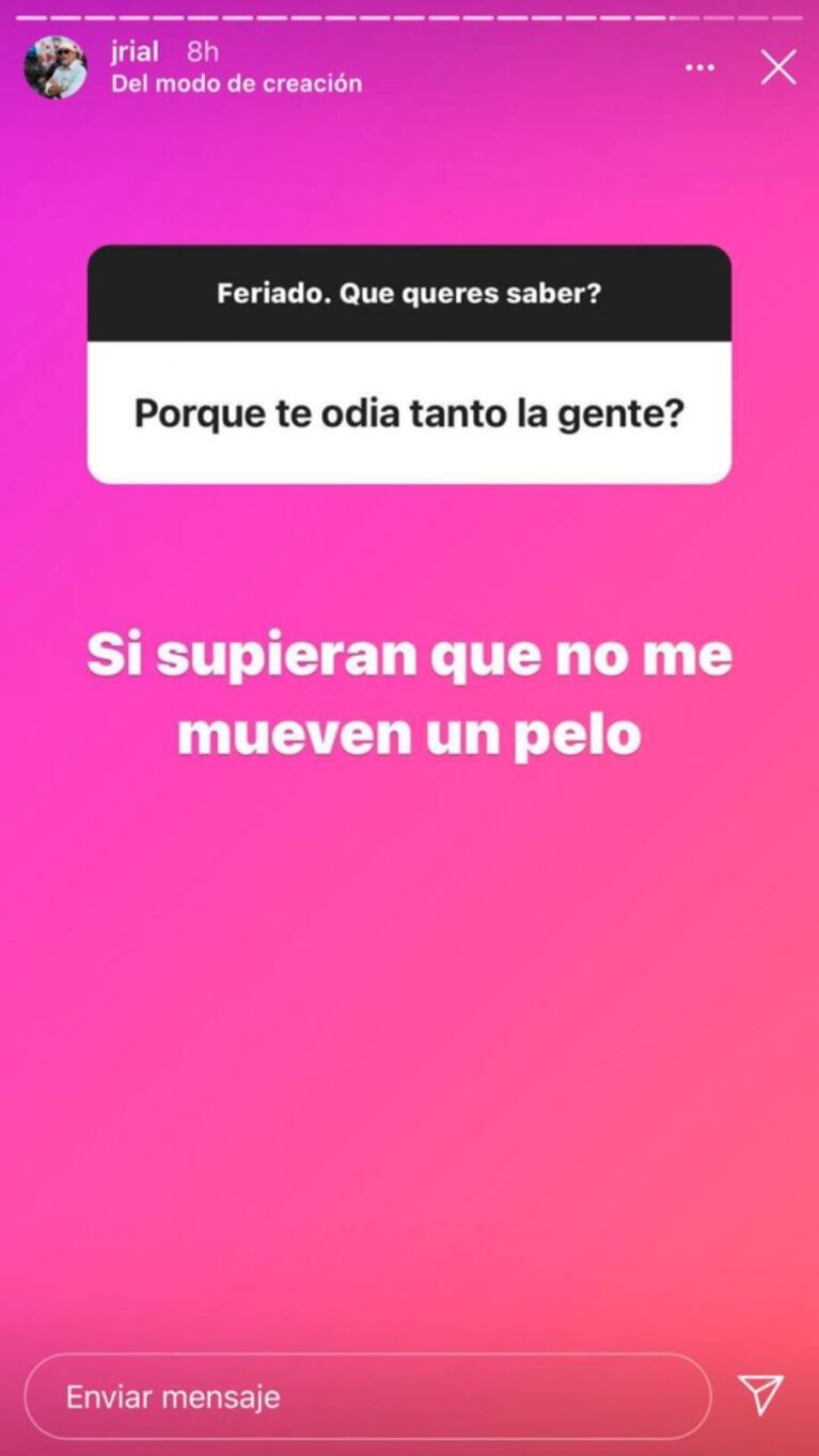 Fuerte respuesta de Jorge Rial cuando le preguntaron 'por qué lo odia tanto la gente': "Si supieran que no me mueven un pelo"