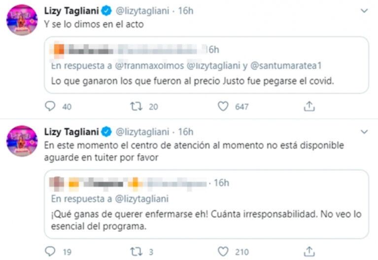Fuerte respuesta de Lizy Tagliani ante las críticas por llevar famosos a su programa en la pandemia: "Hay gente ignorante"