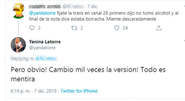 Fuerte respuesta de Yanina Latorre luego de que la llamaran 'cornuda': "¡Imbécil! ¿Qué hice yo?"