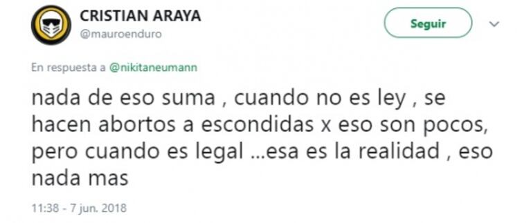 Fuerte tweet de Nicole Neumann con su postura en contra de la legalización del aborto