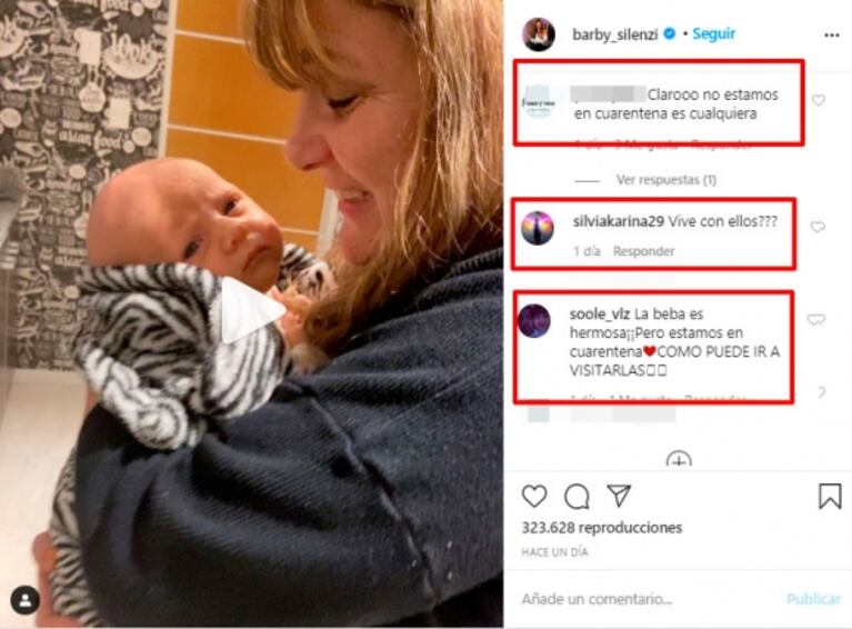 Fuertes críticas a Barby Silenzi tras subir un video de Abril con su abuela: "Estamos en cuarentena; que se ponga barbijo"