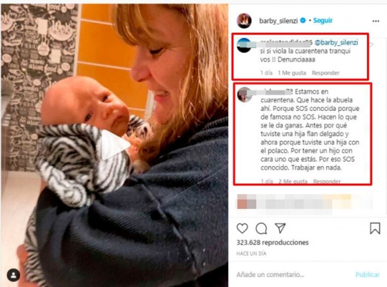 Fuertes críticas a Barby Silenzi tras subir un video de Abril con su abuela: "Estamos en cuarentena; que se ponga barbijo"