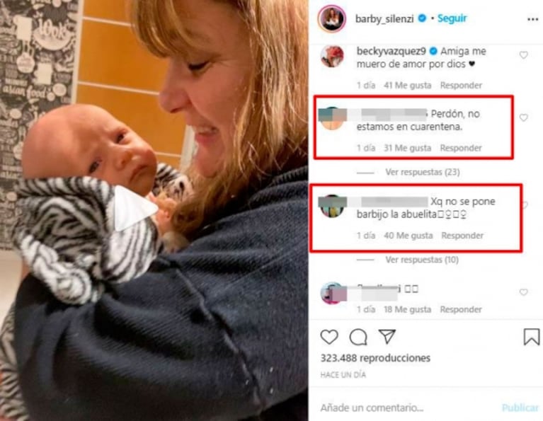 Fuertes críticas a Barby Silenzi tras subir un video de Abril con su abuela: "Estamos en cuarentena; que se ponga barbijo"