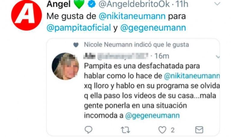 Fuertes "me gusta" de Nicole Neumann contra Pampita tras su defensa de Cubero: "Es una desfachatada"