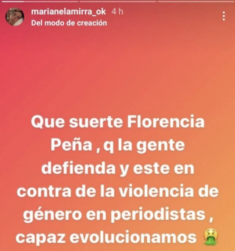 Fuertes mensajes de Marianela Mirra por el escándalo de Flor Peña: "Hipócritas"