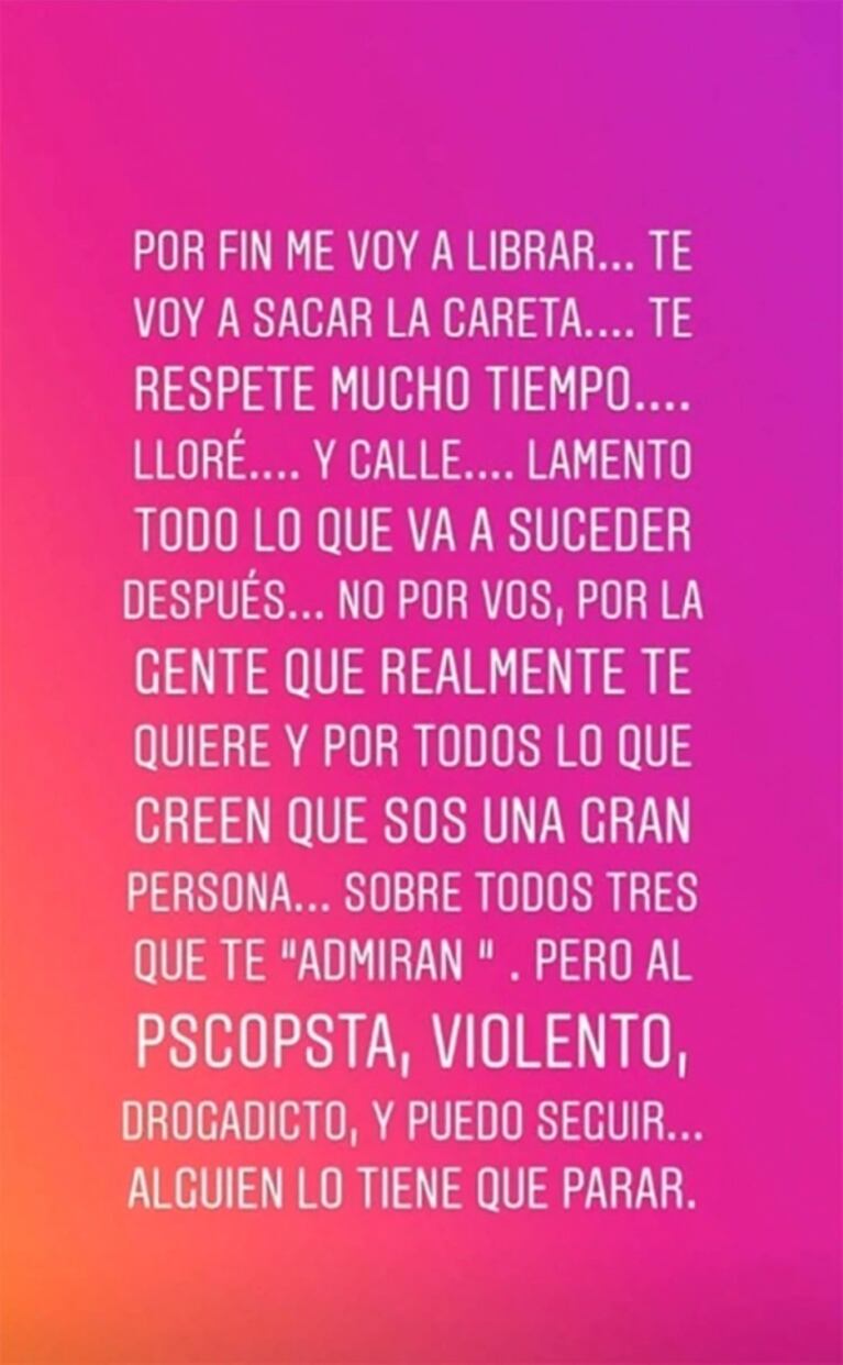 Fuertes mensajes de Sabrina Rojas en Instagram: denunció que hackearon su cuenta 