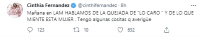 Fuertísima catarata de tweets de Cinthia Fernández contra Mar Tarrés por su regreso a La Academia: "Lo que miente esta mujer"