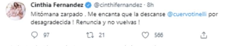Fuertísima catarata de tweets de Cinthia Fernández contra Mar Tarrés por su regreso a La Academia: "Lo que miente esta mujer"