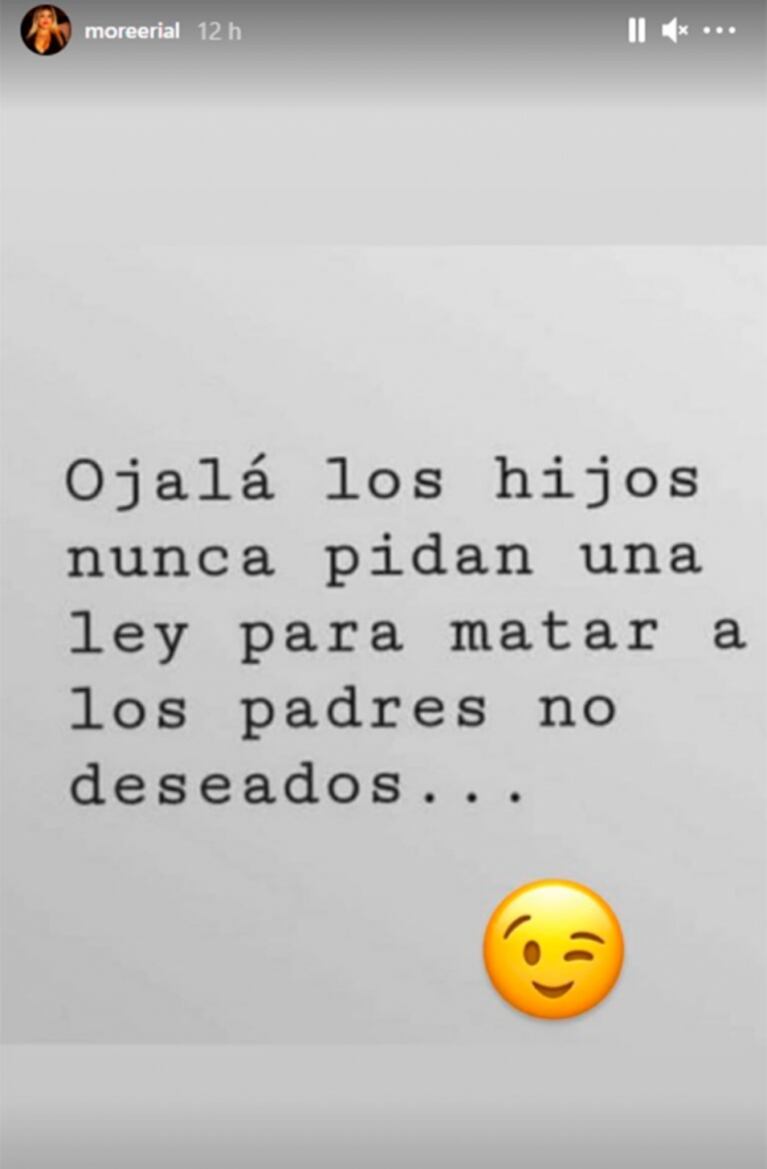 Fuertísima frase de Morena Rial sobre el aborto tras su pelea con Jorge: "Ojalá los hijos nunca pidan una ley para matar a los padres no deseados"
