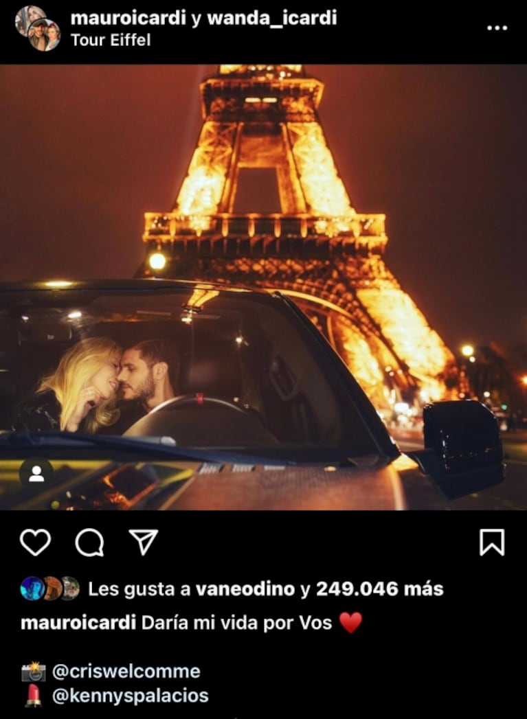 Fuertísimo posteo de amor de Mauro Icardi a Wanda Nara tras el escándalo con la China: "Daría mi vida por vos"