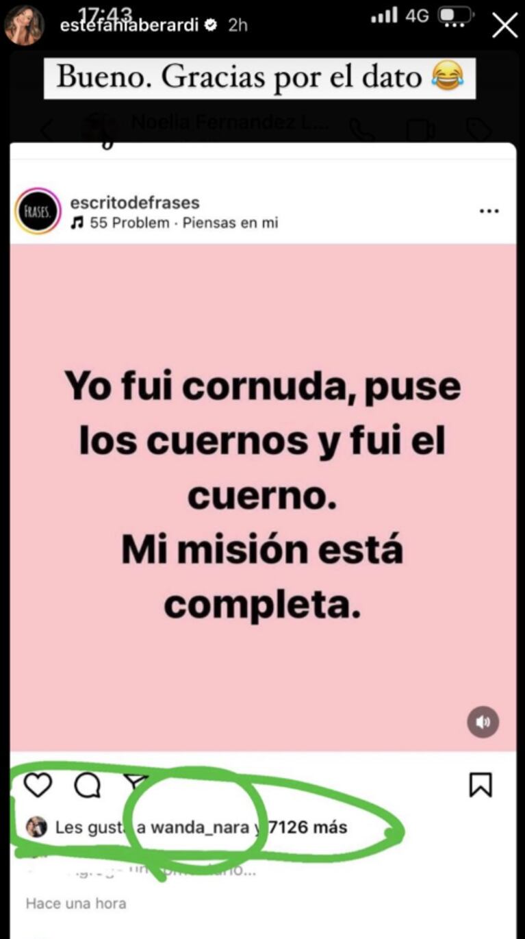 “Fui el cuerno”: Wanda Nara despertó rumores de infidelidad tras un polémico like en redes