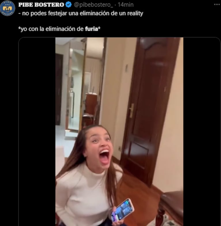 Furia fue eliminada de Gran Hermano 2023 y en X (Twitter) estallaron los memes.