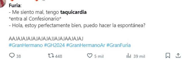 Furia mintió con su salud en Gran Hermano 2023 y en las redes reaccionaron con todo