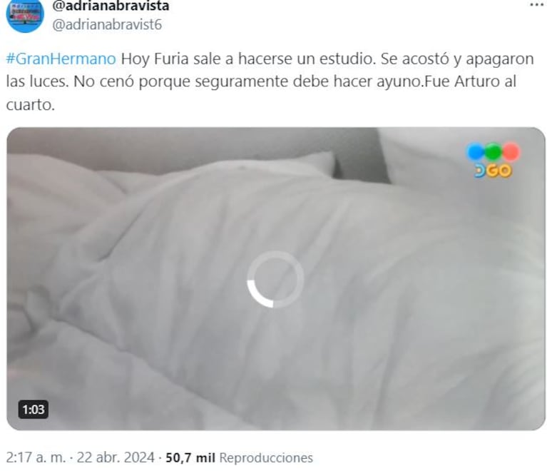 Furia salió llorando del confesionario y se fue a dormir sola en Gran Hermano: “Tiene que hacerse exámenes”