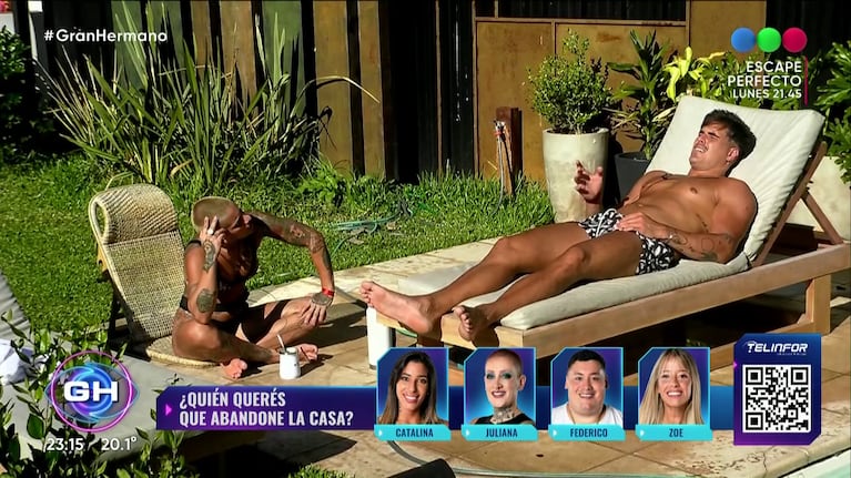 Furia Scaglione y Mauro D'Alessio en Gran Hermano 2023.