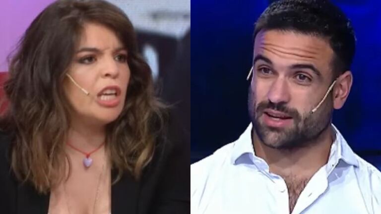 Furiosa reacción de Dalma Maradona al ver al psicólogo Carlos Días en Intrusos (Fotos: Web)