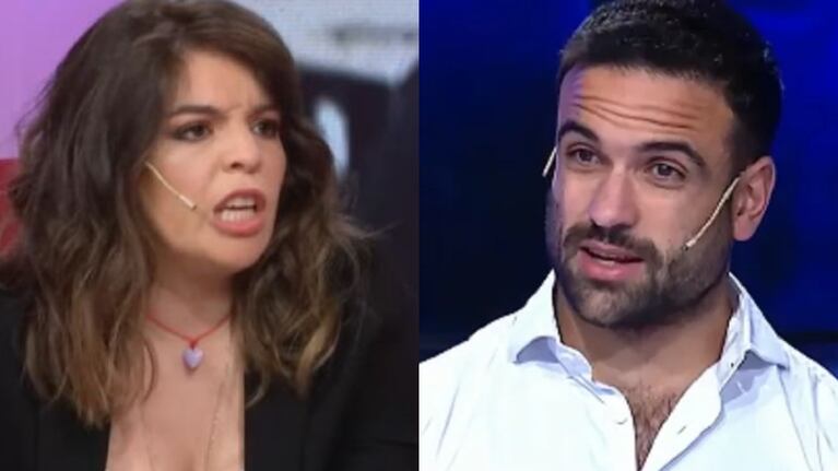 Furiosa reacción de Dalma Maradona al ver al psicólogo Carlos Días en Intrusos (Fotos: Web)