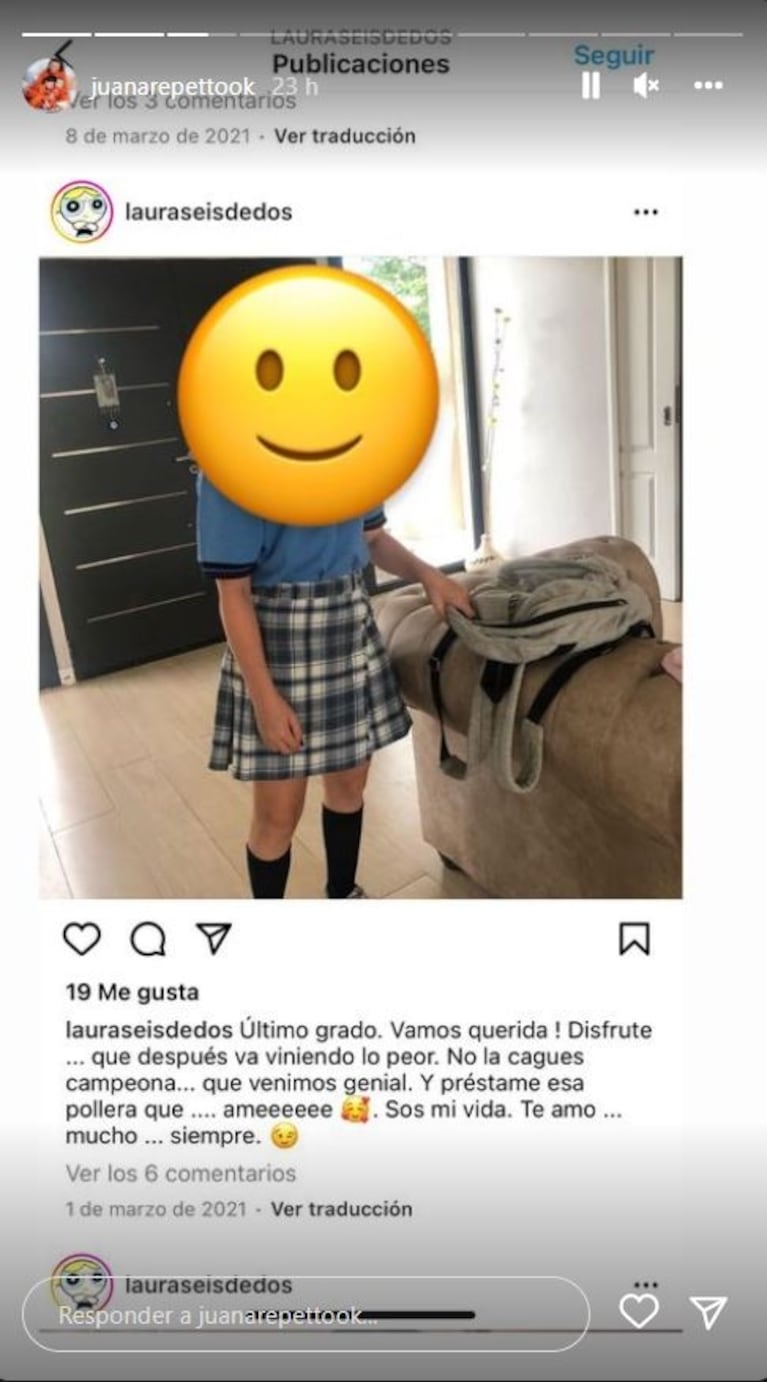 Furiosa reacción de Juana Repetto con un seguidora que la tildó de "demente" por mostrar una foto amantando a su hijo mayor