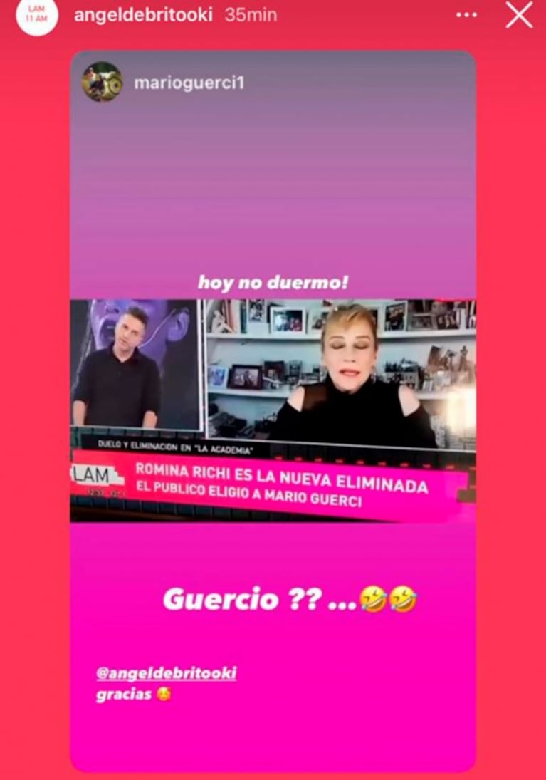 Furioso descargo de Mario Guerci luego de que Marcela Tinayre dijera que es el más flojo de La Academia: "Hoy no duermo"