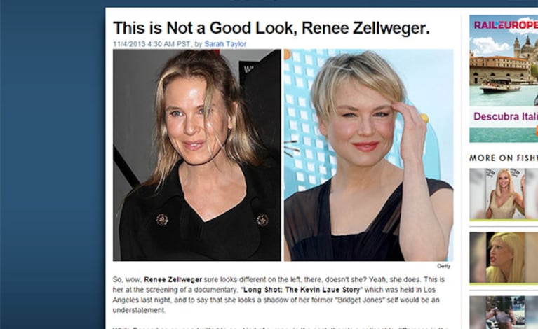 Furor por el "cambio de cara" de Renee Zellweger. (Captura TMZ.com)