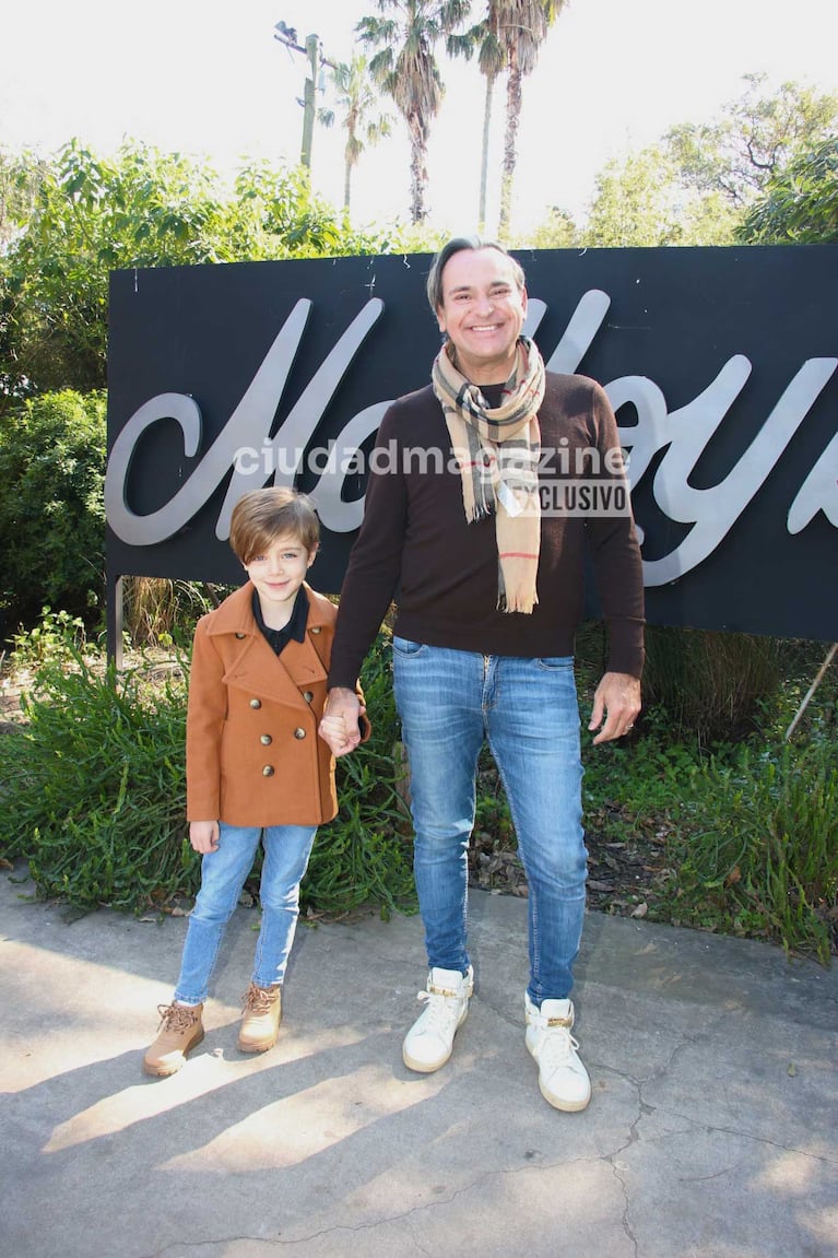 Gabriel Alfaro con su hijo Gauthier, ahijado de Pampita (Foto: Movilpress)