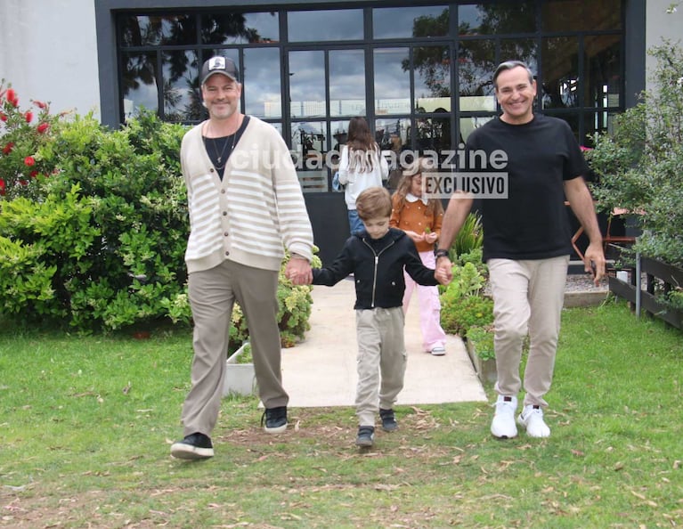 Gabriel Alfaro, Diego Schiro y su hijo Gauthier (Foto: Movilpress)