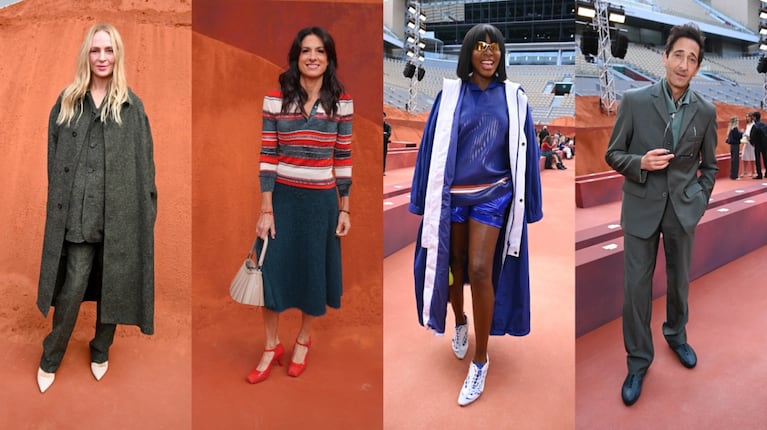 Gabriela Sabatini brilló en la Semana de la Moda de París junto a Uma Thurman, Venus Williams y Adrien Brody