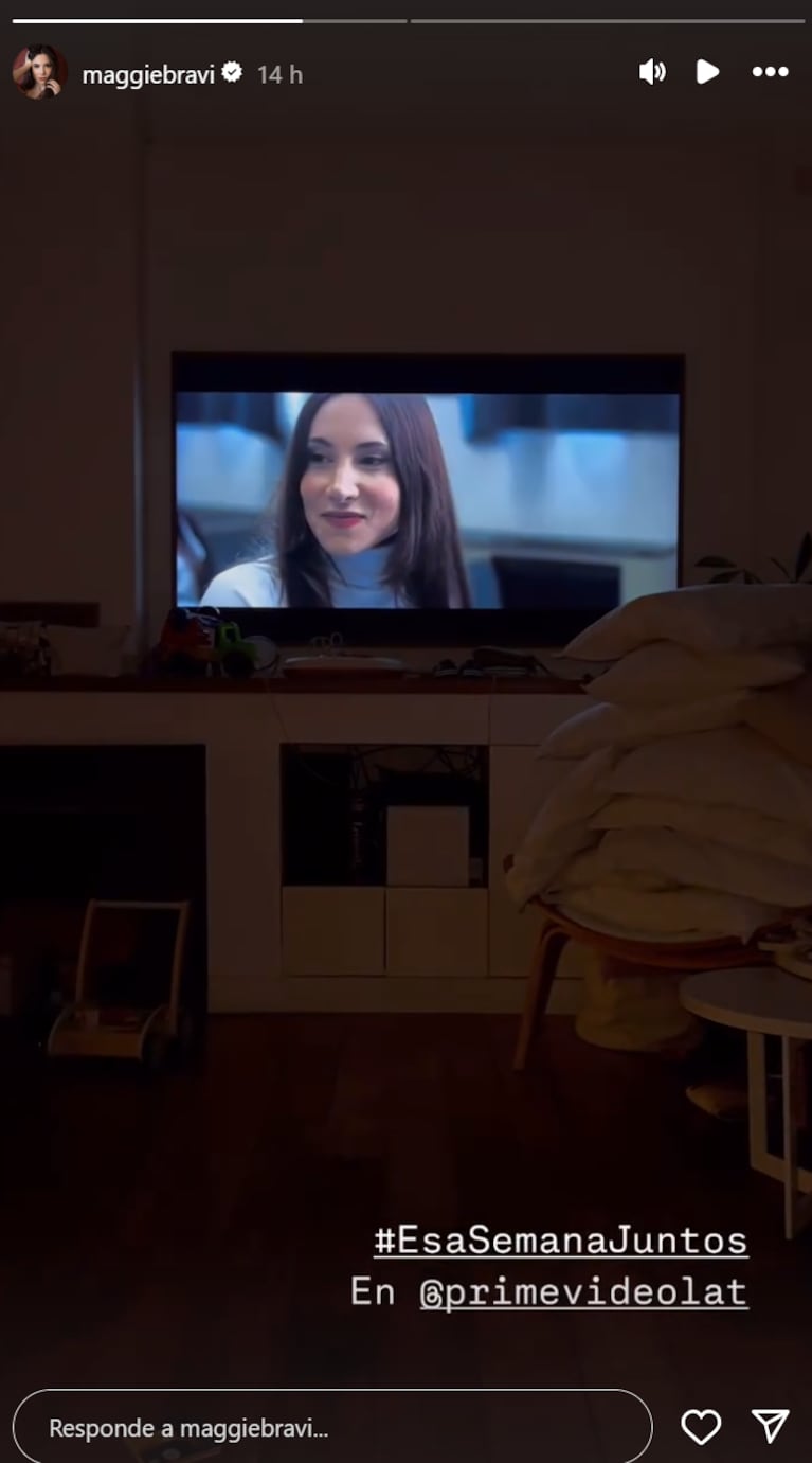 Galileo reaccionó al ver a su mamá en TV. Foto: IG | maggiebravi