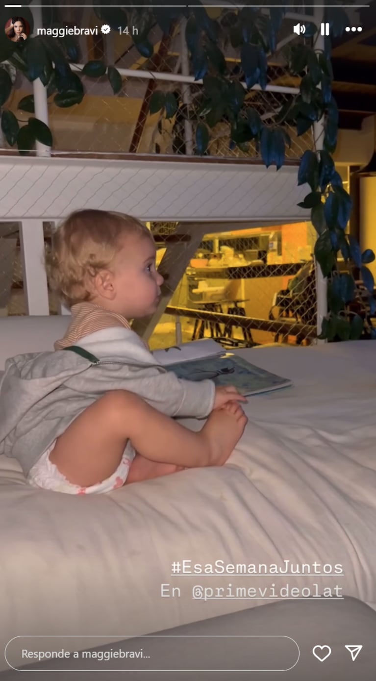 Galileo reaccionó al ver a su mamá en TV. Foto: IG | maggiebravi