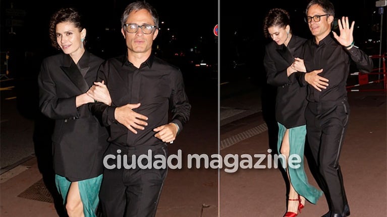 García Bernal y su novia, de paseo en la noche de Cannes. Fotos: Spread Pictures/The Grosby Group.