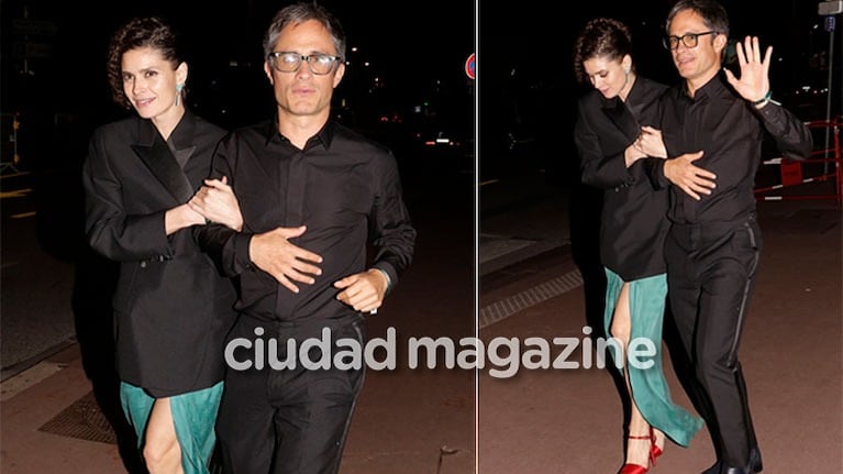 García Bernal y su novia, de paseo en la noche de Cannes. Fotos: Spread Pictures/The Grosby Group.