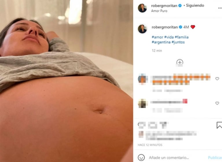 García Moritán publicó la primera foto de la pancita de embarazada de Pampita mientras se recupera del covid: "4 meses"