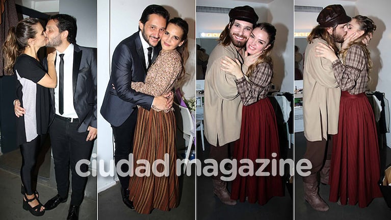 Garciarena, Paoloski, Flor Otero y Germán Tripel, romance en el estreno de El violinista en el tejado. Foto: Movilpress.