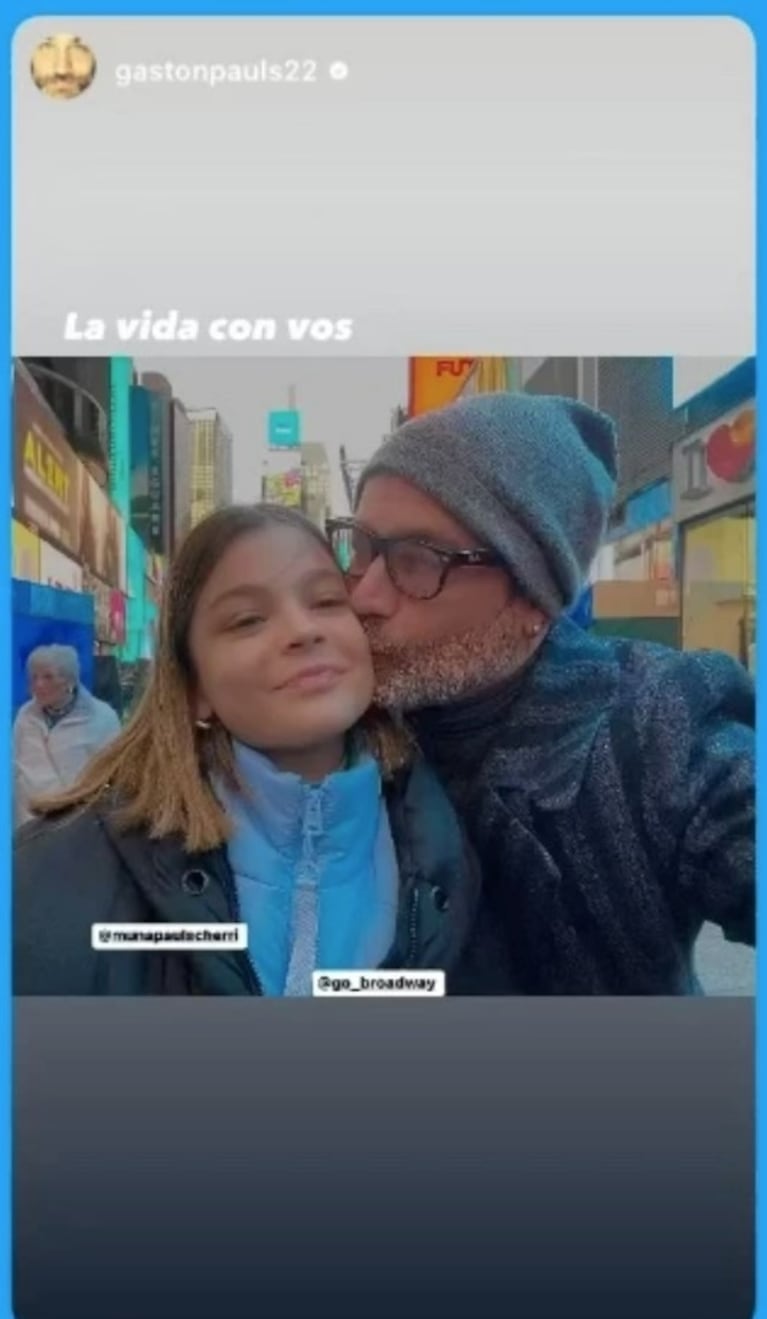 Gastón Pauls publicó las fotos más tiernas con su hija Muna, de viaje por Nueva York 