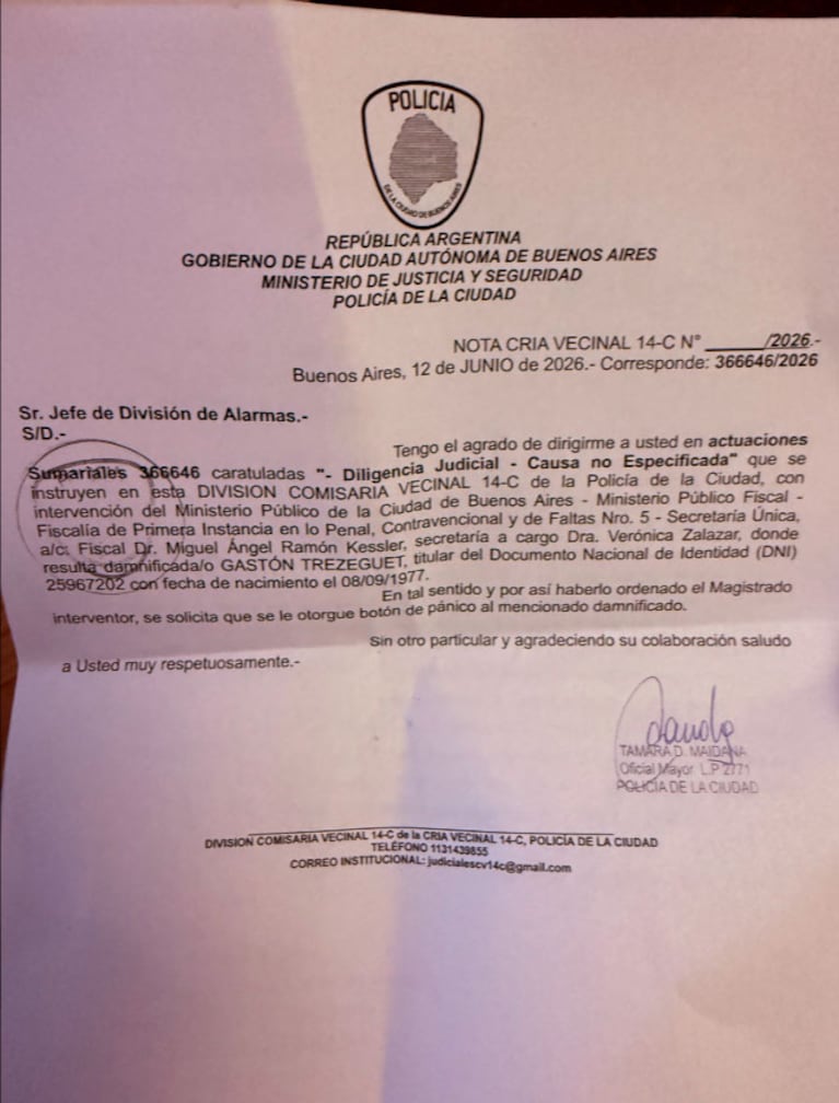 Gastón Trezeguet denunció amenazas de muerte (captura de X)