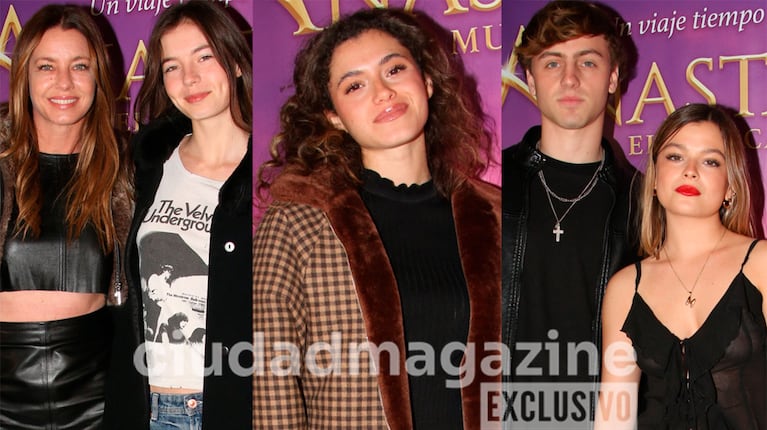 Gege Nuemann y su hija, Mora Bianchi y Muna Pauls Cherri con su novio en el estreno de Anastasia (Fotos: Movilpress).