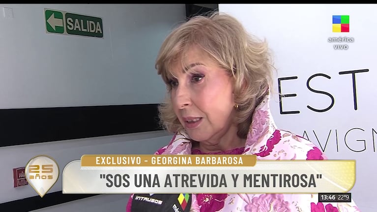 Georgina Barbarossa habló en Intrusos de Viviana Canosa (Foto: captura de América).