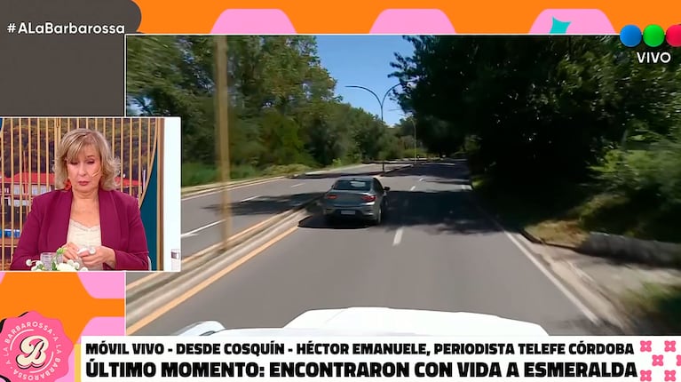 Georgina Barbarossa rompió en llanto en vivo al enterarse que apareció Esmeralda (captura de Telefe)