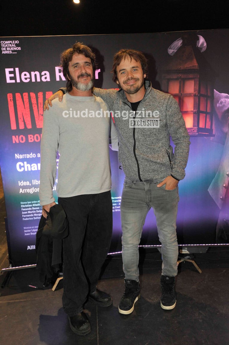 Gerardo Chendo y Benjamín Rojas en el estreno de Invasiones I, la obra protagonizada por Elena Roger (Foto: Movilpress).