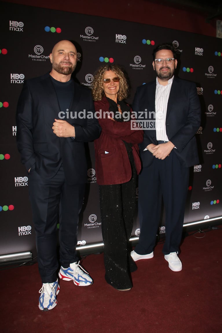 Germán Martitegui, Maru Botana y Damián Betular en el estreno de Masterchef Celebrity (Foto: Movilpress).