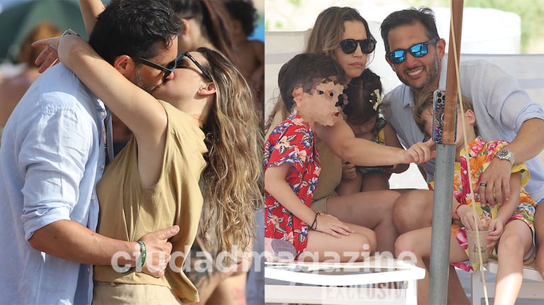  Germán Paoloski y Sabrina Garciarena, súper enamorados en la playa: las fotos con sus hijos en Punta del Este 