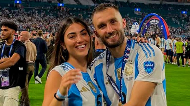 Germán Pezzella y Agustina Bacerano (Foto: Instagram @agusbascerano)