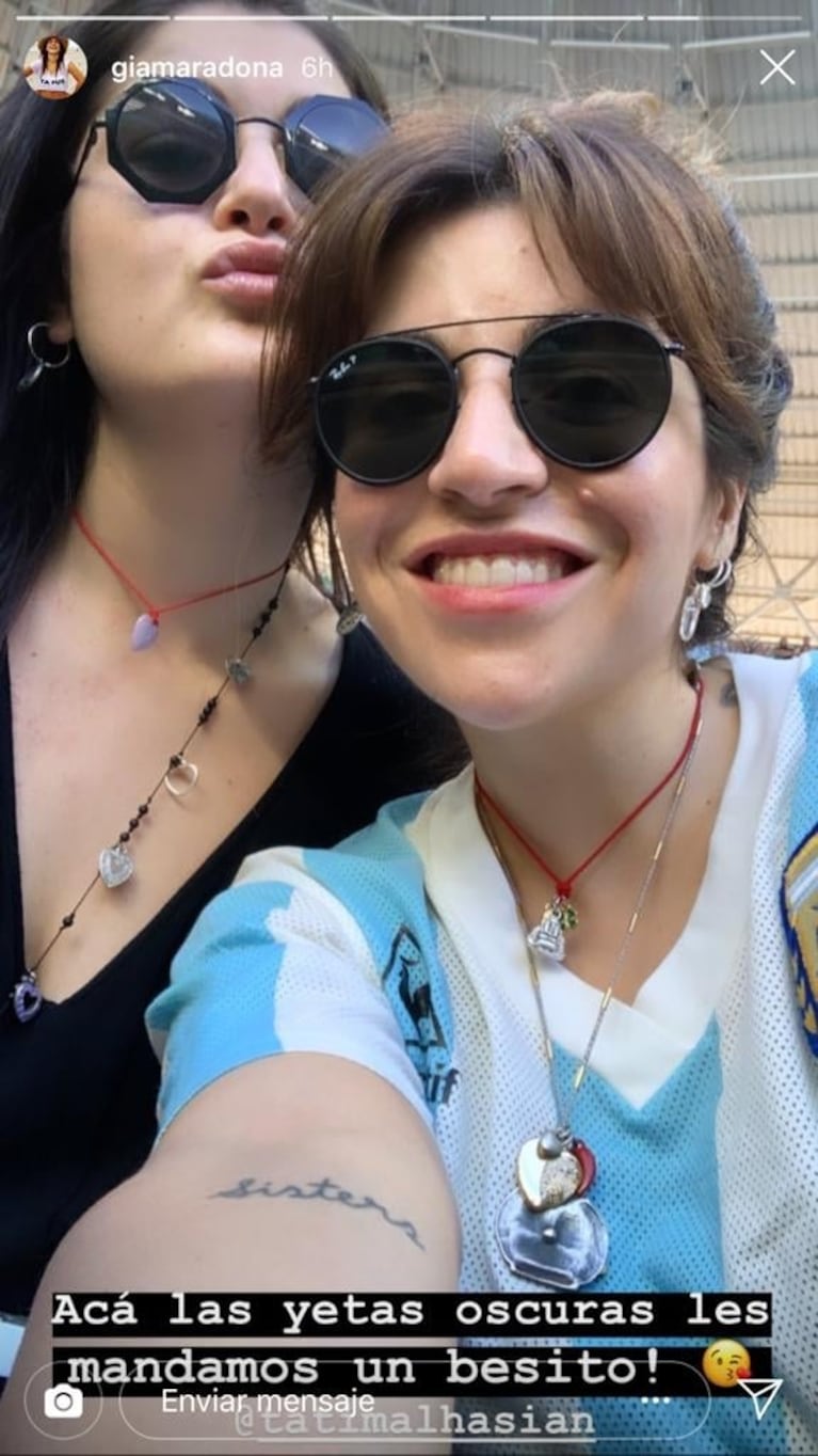 Gianinna Maradona alentó al Kun Agüero junto a su hijo Benjamín: el mensaje para los que la tildaron de